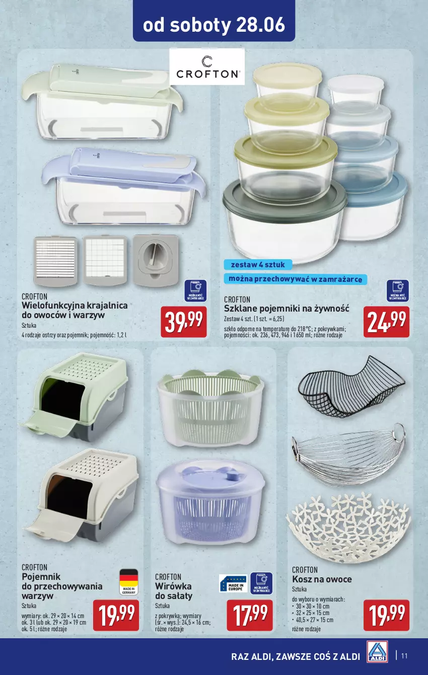 Gazetka promocyjna Aldi - Artykuły przemysłowe i tekstylia - ważna 25.06 do 28.06.2025 - strona 11 - produkty: Kosz, Owoce, Pojemnik, Pojemnik do przechowywania, Por, Sałat