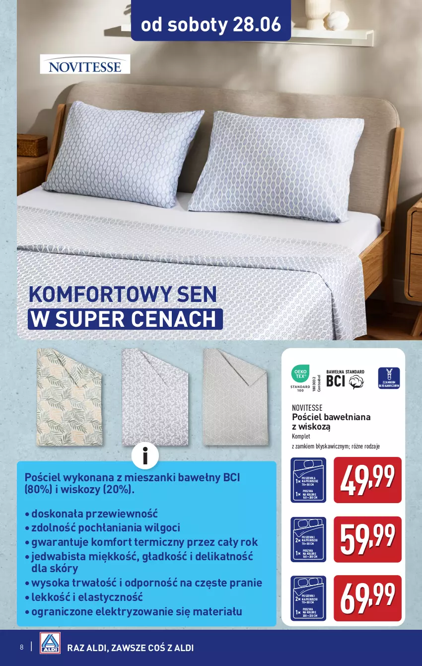 Gazetka promocyjna Aldi - Artykuły przemysłowe i tekstylia - ważna 25.06 do 28.06.2025 - strona 8 - produkty: Gra, LG, Por, Pościel, Poszewka, Sok