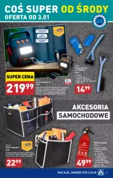 Gazetka promocyjna Aldi - Artykuły przemysłowe i tekstylia - Gazetka - ważna od 06.01 do 06.01.2024 - strona 11 - produkty: Skrobaczka do szyb, Lampa robocza LED, Top, Por, Skrobaczka, Gaśnica, O Bag, Silan, Torba, Lampa, Mobil, Akumulator