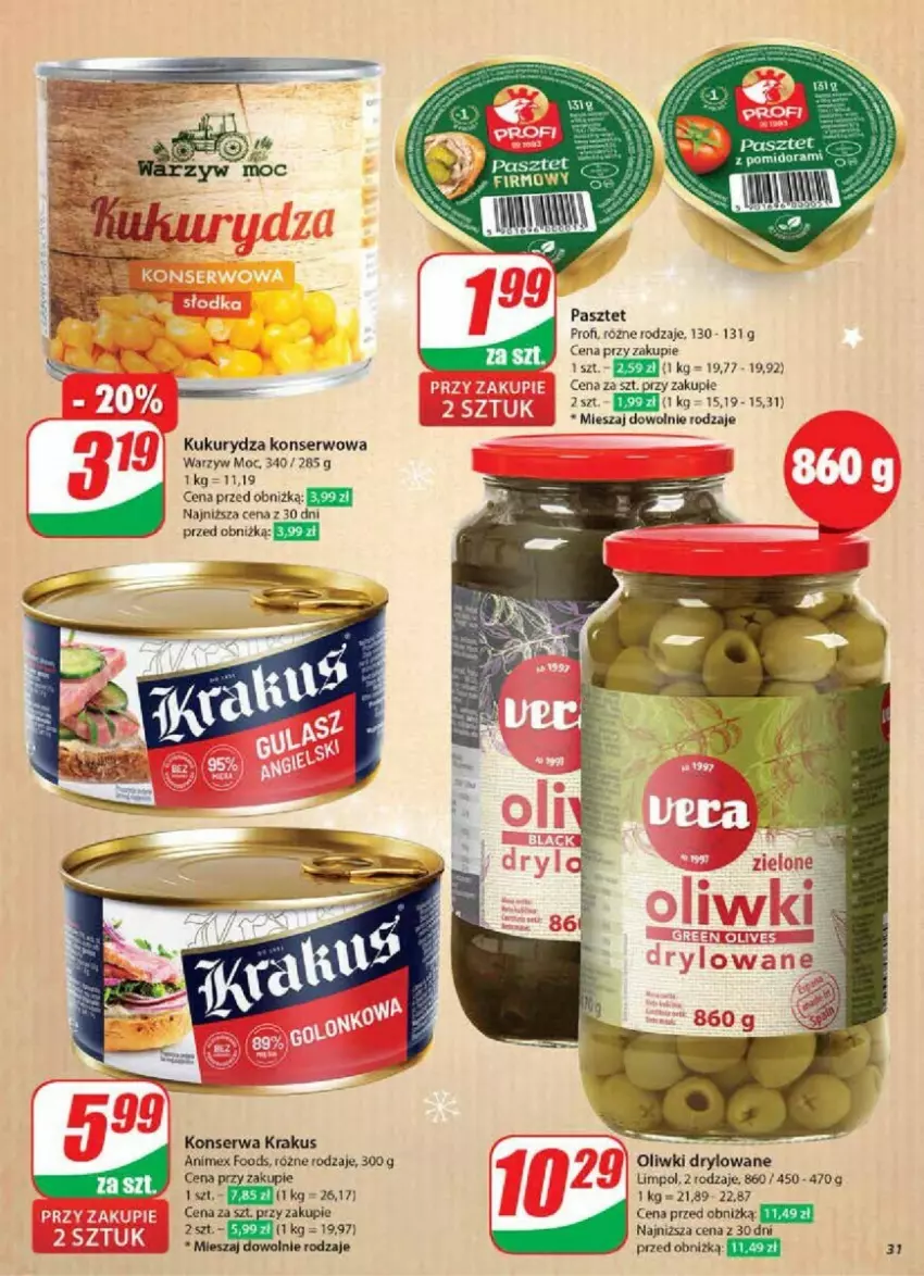 Gazetka promocyjna Dino - ważna 11.12 do 17.12.2024 - strona 25 - produkty: Krakus, Kukurydza, Kukurydza konserwowa, Oliwki, Pasztet, Ser