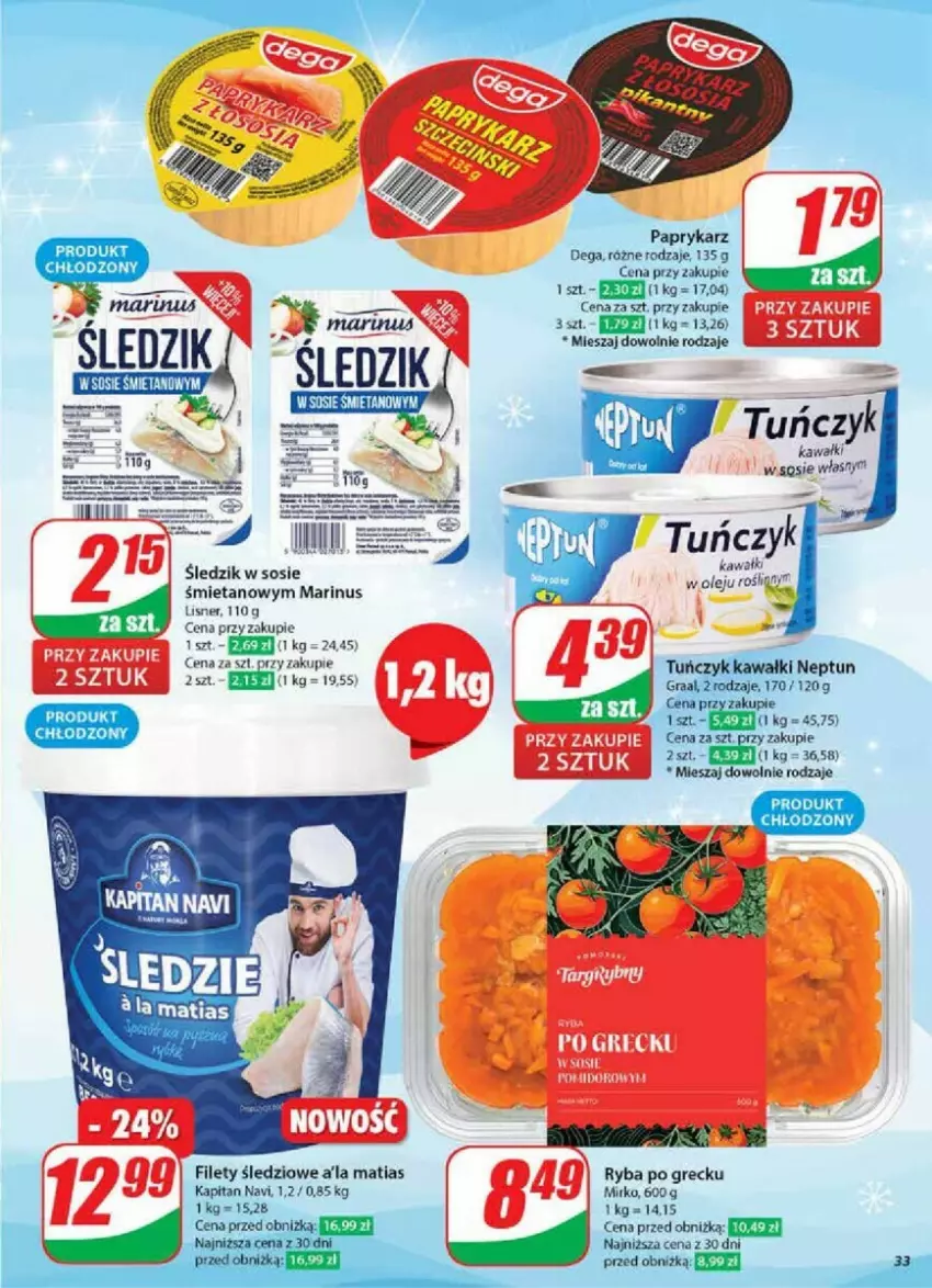 Gazetka promocyjna Dino - ważna 11.12 do 17.12.2024 - strona 27 - produkty: Dega, Kawa, Lisner, Olej, Ryba, Ryba po grecku, Sos, Tuńczyk