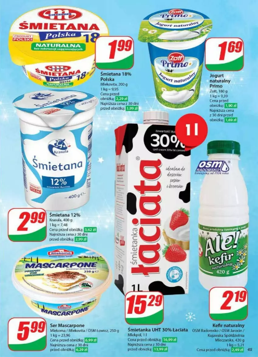 Gazetka promocyjna Dino - ważna 11.12 do 17.12.2024 - strona 40 - produkty: Deser, Jogurt, Jogurt naturalny, Kefir, Kefir naturalny, Mascarpone, Miecz, Mleko, Mlekovita, Ser, Zott