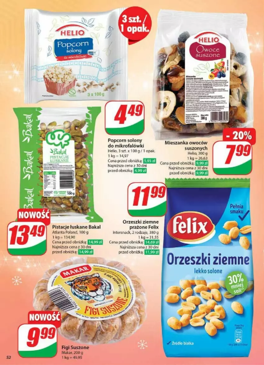 Gazetka promocyjna Dino - ważna 11.12 do 17.12.2024 - strona 48 - produkty: Fa, Felix, Figi, Helio, Orzeszki, Orzeszki ziemne, Pistacje, Popcorn