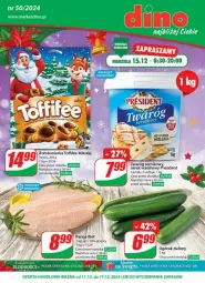 Gazetka promocyjna Dino - Gazetka - ważna od 17.12 do 17.12.2024 - strona 1 - produkty: Ser, JBL, Twaróg, Ogórek, Panga, Serek, Toffifee, Lazur