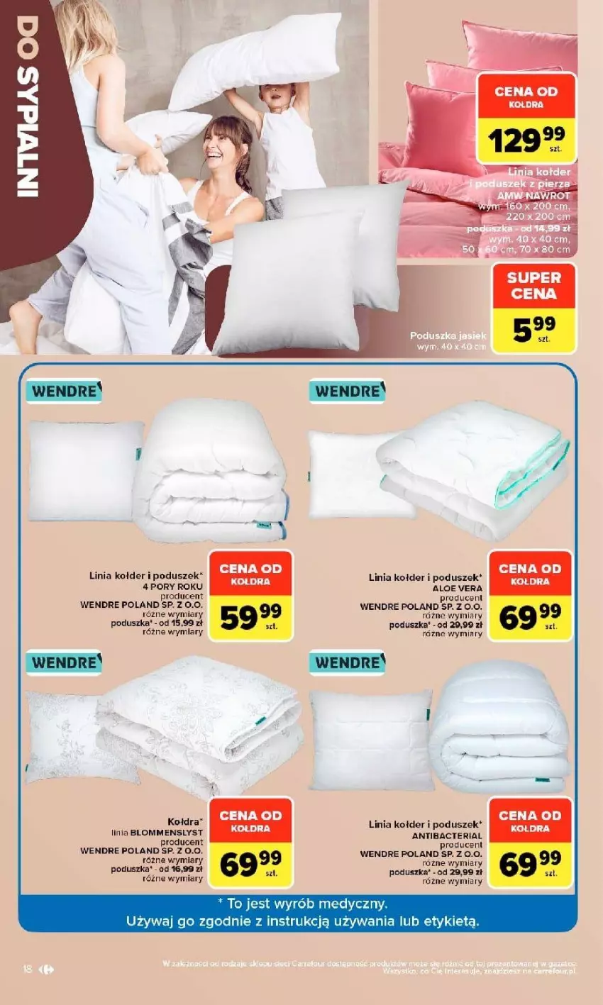 Gazetka promocyjna Carrefour - Gazetka Carrefour w SUMIE stylowy dom - ważna 07.09 do 19.09.2026 - strona 18 - produkty: Kołdra, LG, Poduszka, Por