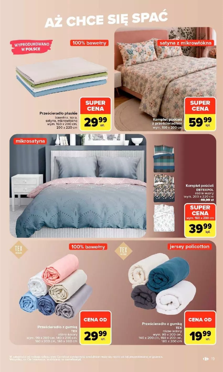 Gazetka promocyjna Carrefour - Gazetka Carrefour w SUMIE stylowy dom - ważna 07.09 do 19.09.2026 - strona 19 - produkty: Fa, Komplet pościeli, Pościel, Prześcieradło, Wełna