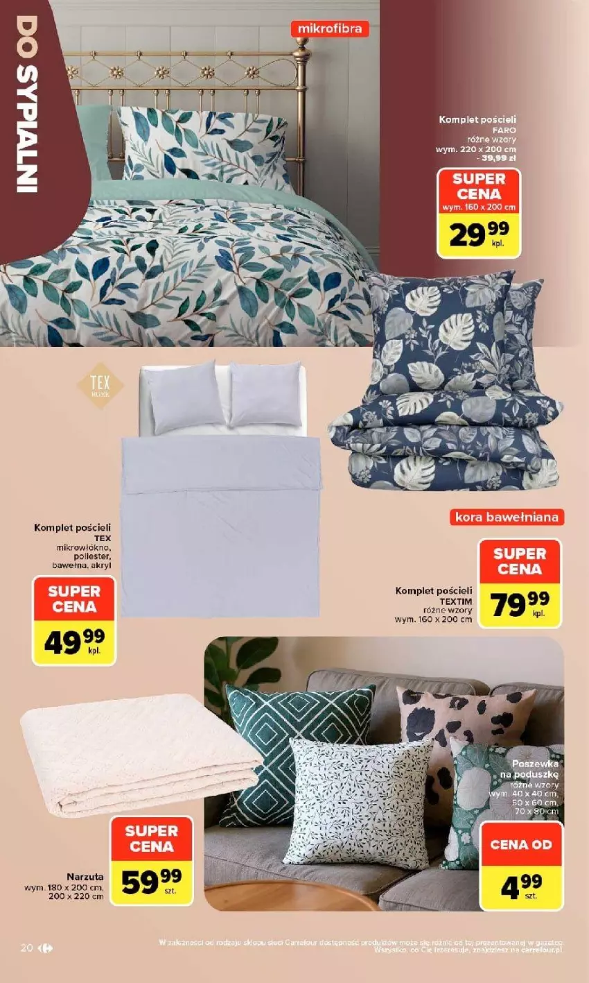 Gazetka promocyjna Carrefour - Gazetka Carrefour w SUMIE stylowy dom - ważna 07.09 do 19.09.2026 - strona 20 - produkty: Komplet pościeli, Narzuta, Okno, Pościel, Wełna