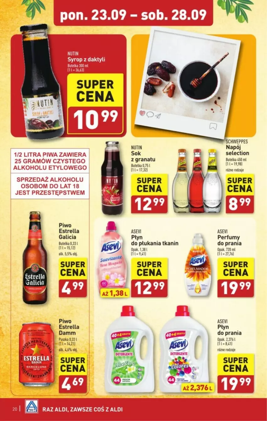 Gazetka promocyjna Aldi - ważna 23.09 do 29.09.2024 - strona 13 - produkty: Fa, Gra, Granat, Napój, Perfum, Piwo, Płyn do prania, Schweppes, Sok