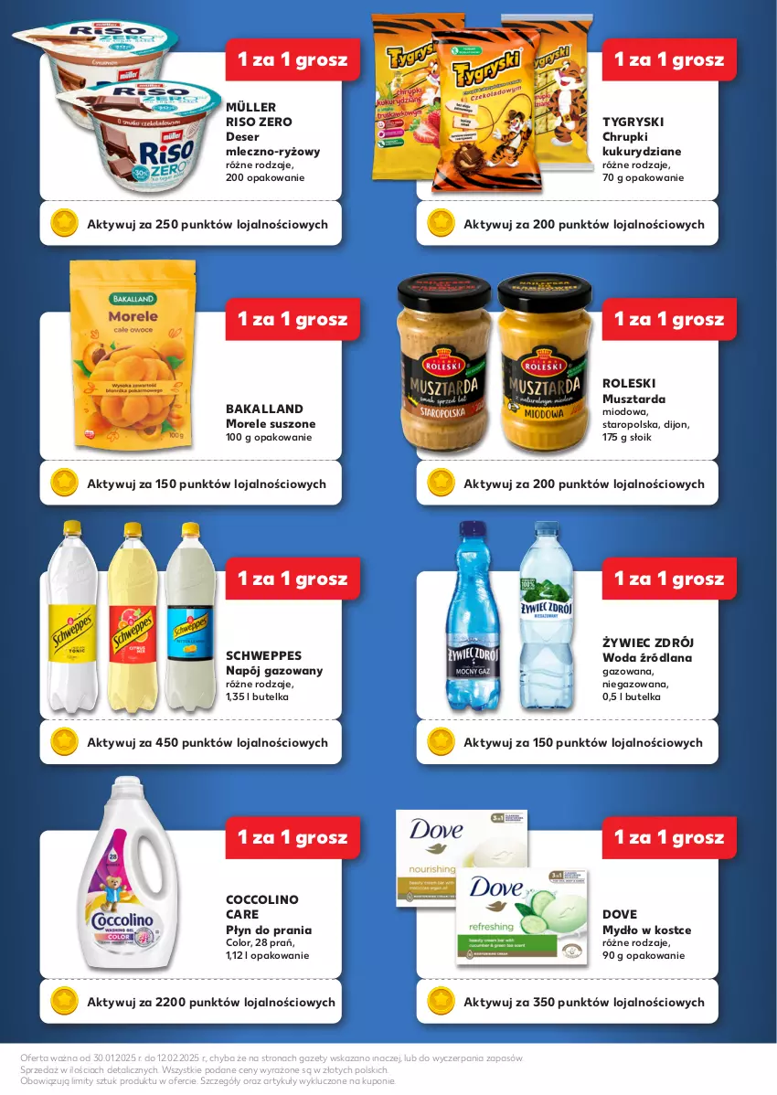 Gazetka promocyjna Kaufland - Kaufland - ważna 30.01 do 12.02.2025 - strona 3 - produkty: Bakalland, Chrupki, Coccolino, Deser, Dove, Gry, LANA, Müller, Mus, Musztarda, Mydło, Napój, Napój gazowany, Płyn do prania, Ryż, Schweppes, Ser, Woda