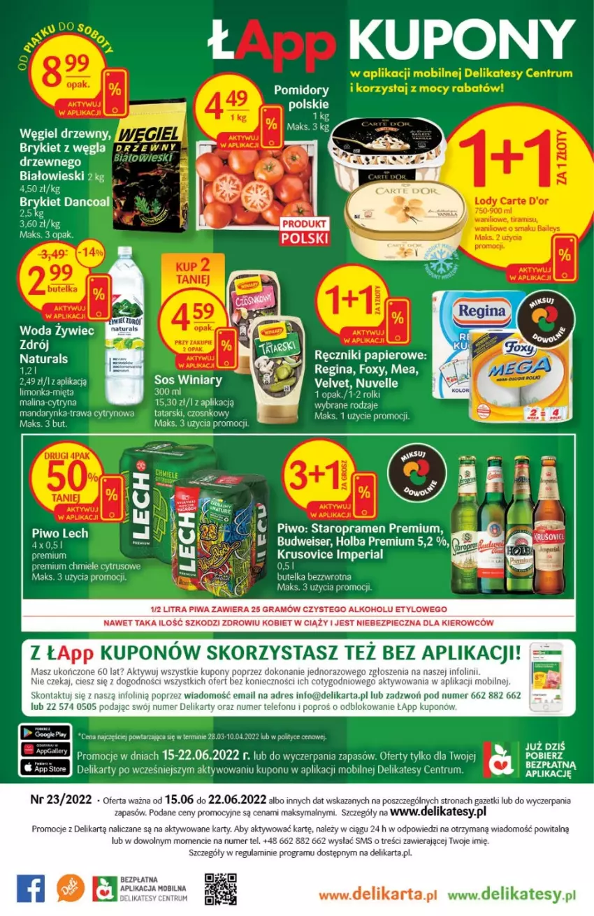 Gazetka promocyjna Delikatesy Centrum - Gazetka DC23 - ważna 15.06 do 22.06.2022 - strona 32 - produkty: Dres, Foxy, Gin, Gra, Mobil, Papier, Piwo, Ręcznik, Ręczniki papierowe, Rolki, Rum, Ser, Telefon, Velvet, Węgiel drzewny, Winiary, Woda