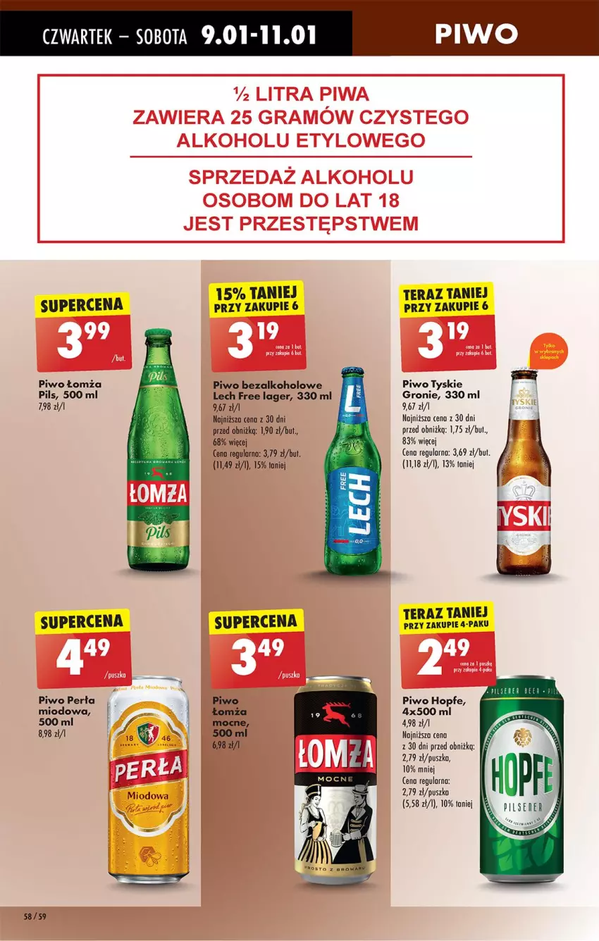 Gazetka promocyjna Biedronka - Od Czwartku - ważna 09.01 do 15.01.2025 - strona 58 - produkty: Hopfe, Perła, Piwo, Tera, Tyskie