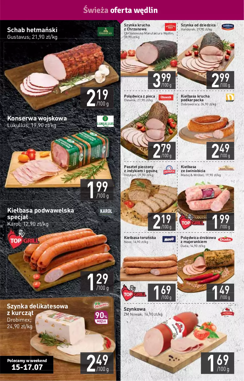 Gazetka promocyjna Stokrotka - Supermarket - ważna 15.07 do 21.07.2021 - strona 4 - produkty: BIC, Chrzan, Drobimex, Duda, Fa, HP, Karp, Kiełbasa, Kiełbasa krucha, Kiełbasa podwawelska, NOWAK, Olewnik, Pasztet, Piec, Polędwica, Ser, Szynka, Szynka delikatesowa, Wawel