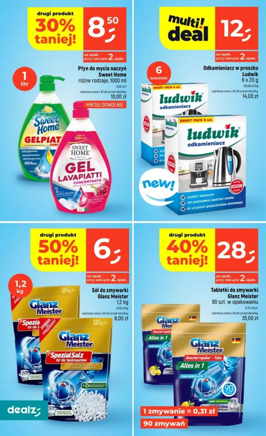 Gazetka promocyjna Dealz - NOWA GAZETKA - ważna 17.09 do 23.09.2026 - strona 34 - produkty: Do mycia naczyń, Ludwik, Odkamieniacz, Płyn do mycia, Płyn do mycia naczyń, Sól, Tablet, Tabletki do zmywarki, Zmywarki