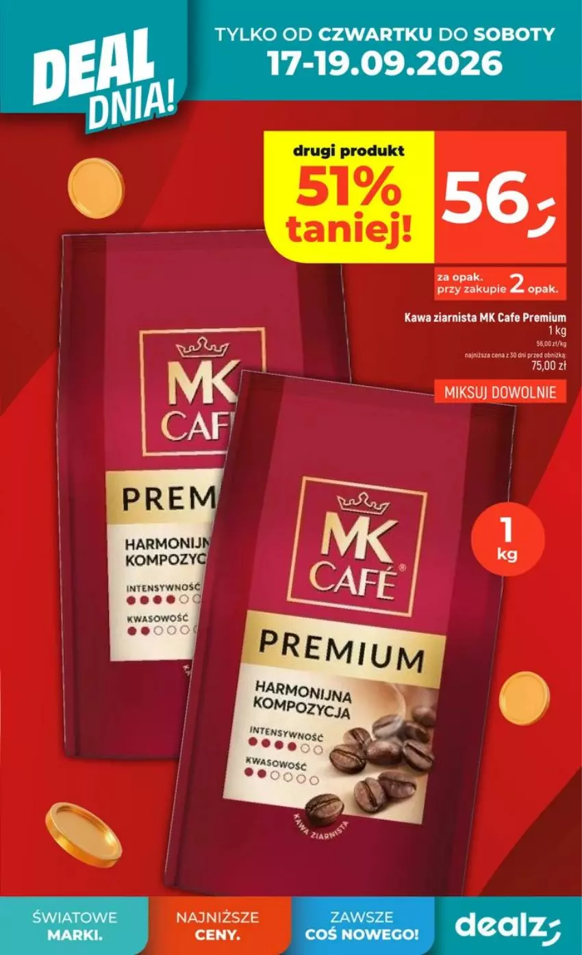 Gazetka promocyjna Dealz - NOWA GAZETKA - ważna 17.09 do 23.09.2026 - strona 5 - produkty: Kawa, Kawa ziarnista