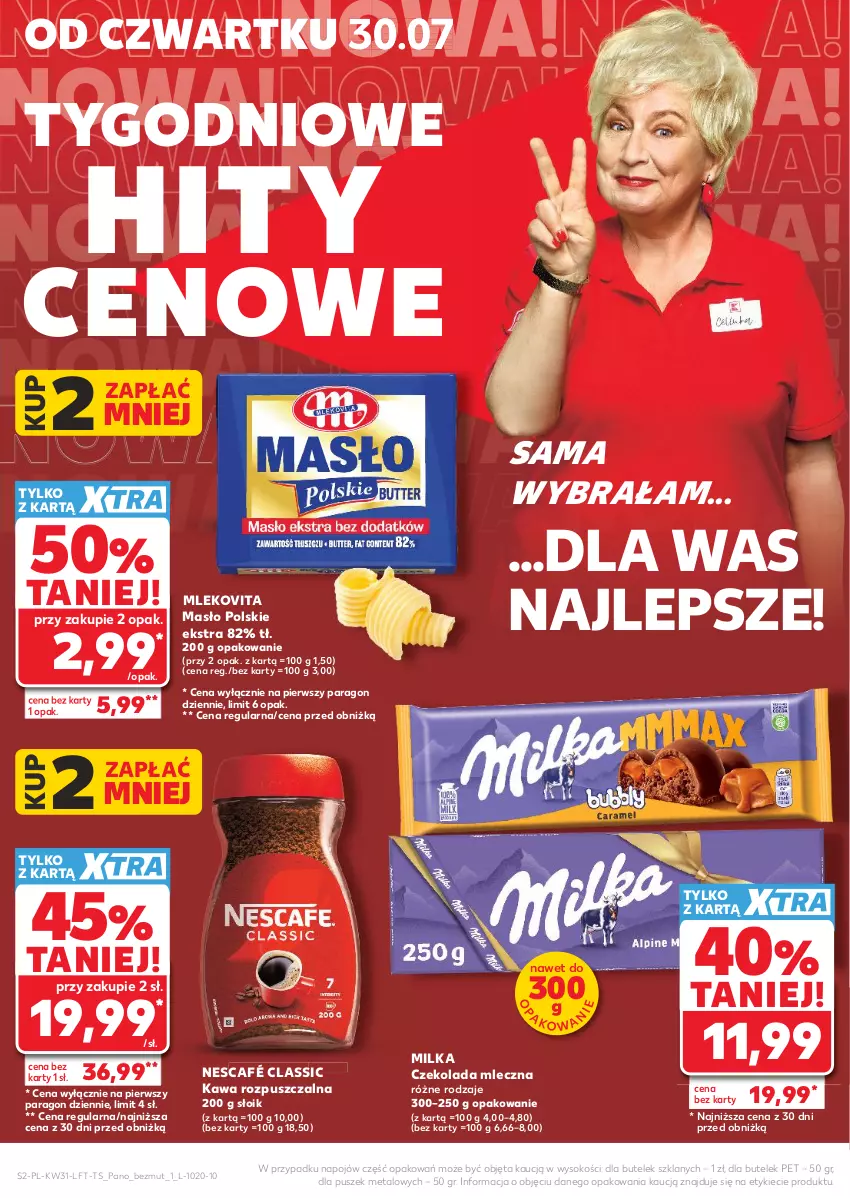Gazetka promocyjna Kaufland - Gazetka tygodnia - ważna 30.07 do 05.08.2026 - strona 2 - produkty: Czekolada, Czekolada mleczna, Kawa, Kawa rozpuszczalna, Masło, Milka, Mleko, Mlekovita, Nescafé, Sok