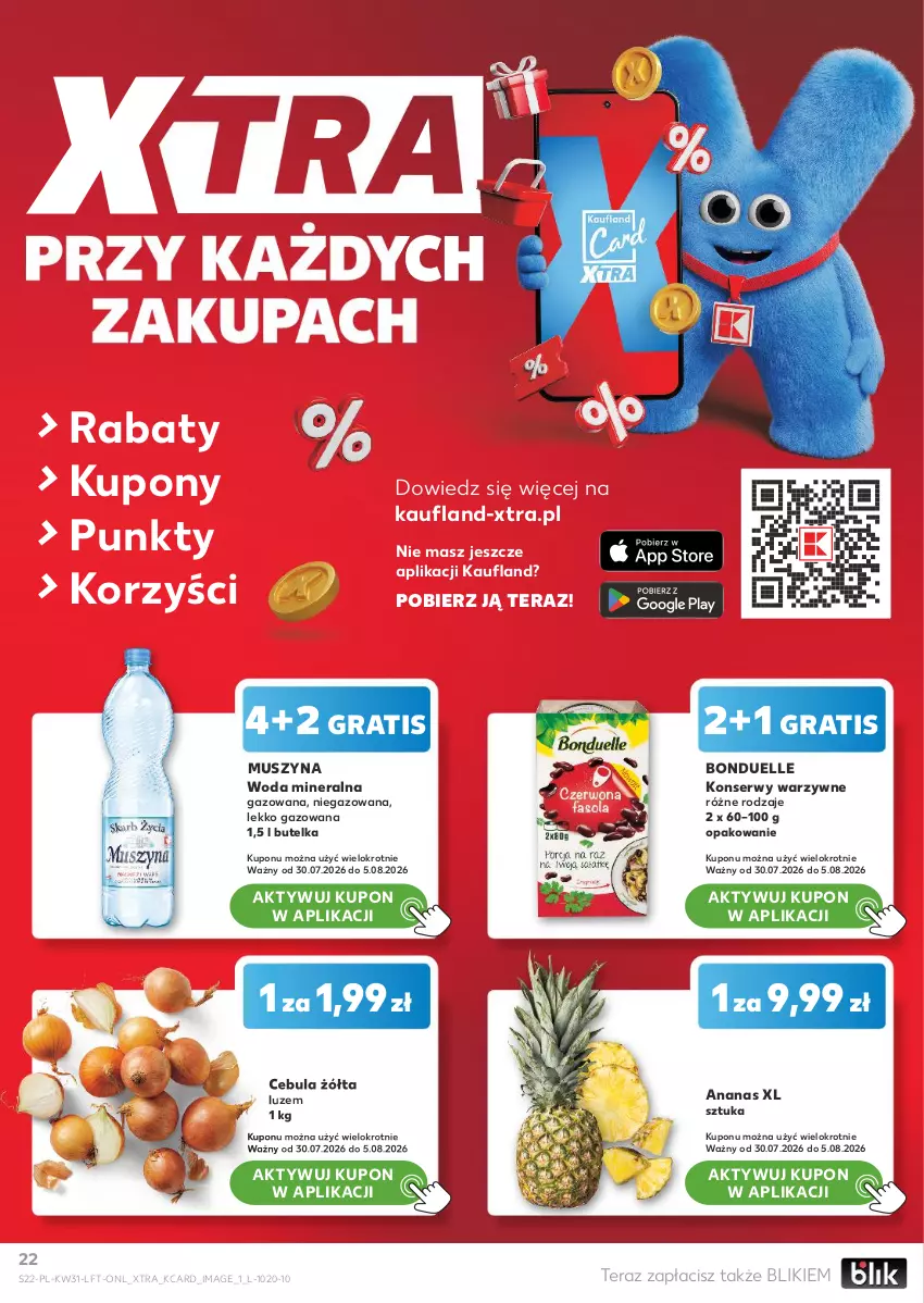 Gazetka promocyjna Kaufland - Gazetka tygodnia - ważna 30.07 do 05.08.2026 - strona 22 - produkty: Ananas, Bonduelle, Cebula, Gra, Mus, Ser, Szyna, Tera, Woda, Woda mineralna
