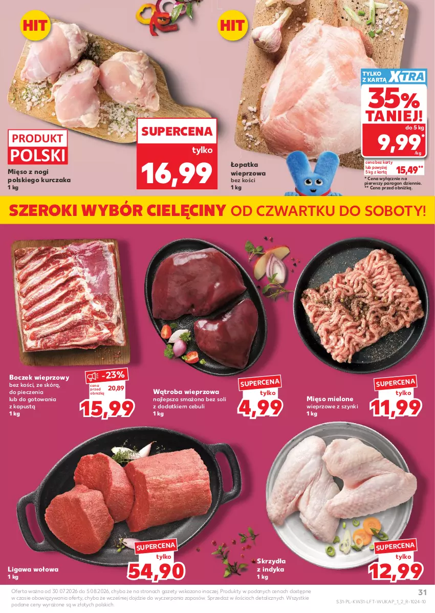 Gazetka promocyjna Kaufland - Gazetka tygodnia - ważna 30.07 do 05.08.2026 - strona 31 - produkty: Boczek, Boczek wieprzowy, Kapustą, Kurczak, Mięso, Mięso mielone, Piec