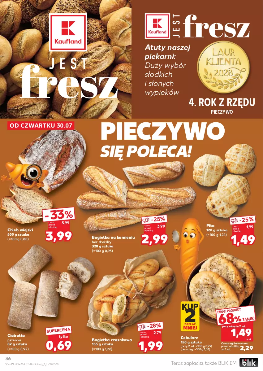 Gazetka promocyjna Kaufland - Gazetka tygodnia - ważna 30.07 do 05.08.2026 - strona 36 - produkty: Bagietka, Bagietka czosnkowa, Cebula, Chleb, Ciabatta, Piec, Pieczywo, Tera