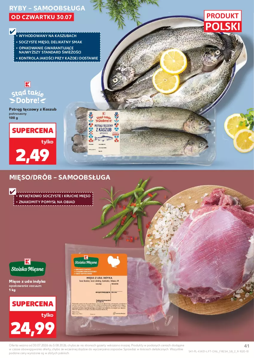 Gazetka promocyjna Kaufland - Gazetka tygodnia - ważna 30.07 do 05.08.2026 - strona 41 - produkty: Drób, Mięso, Pstrąg, Pstrąg tęczowy