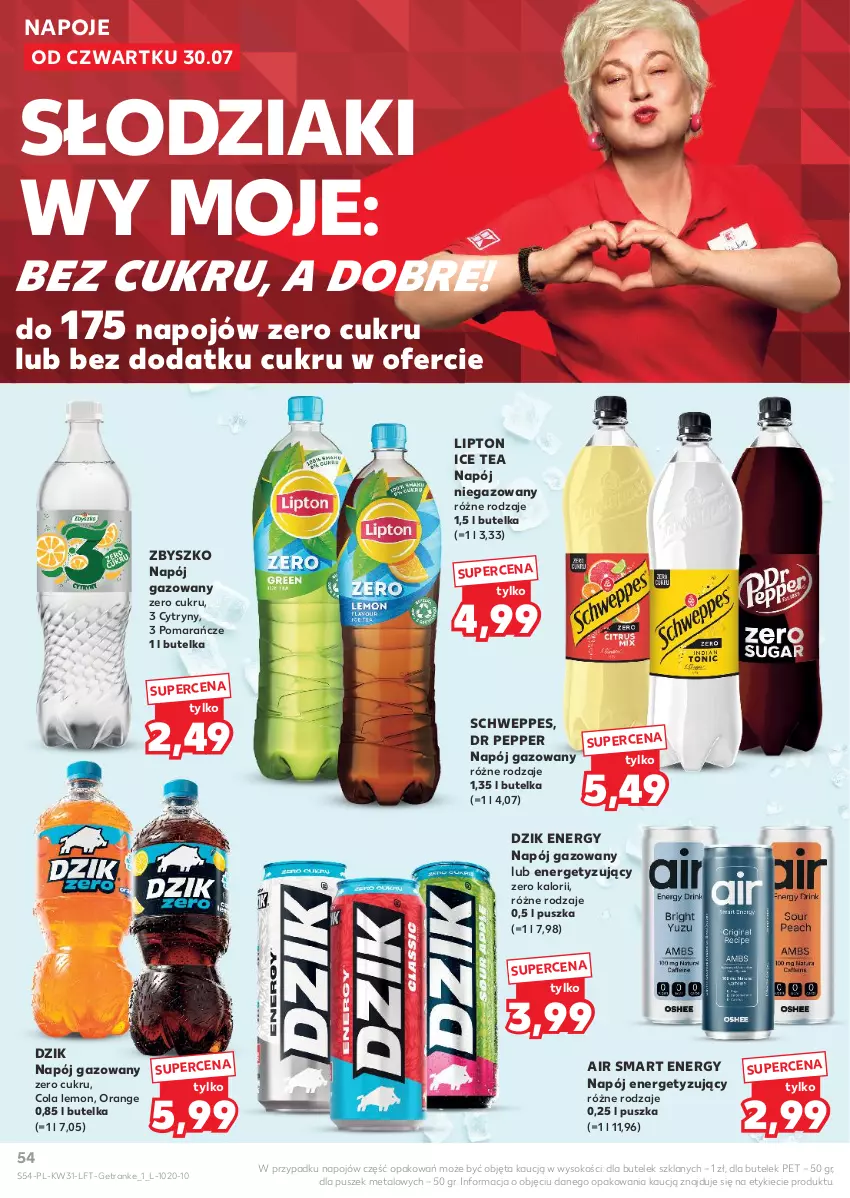 Gazetka promocyjna Kaufland - Gazetka tygodnia - ważna 30.07 do 05.08.2026 - strona 54 - produkty: Cytryny, Ice tea, Lipton, Napój, Napój gazowany, Napój niegazowany, Napoje, Pomarańcze, Schweppes, Sok, Tran