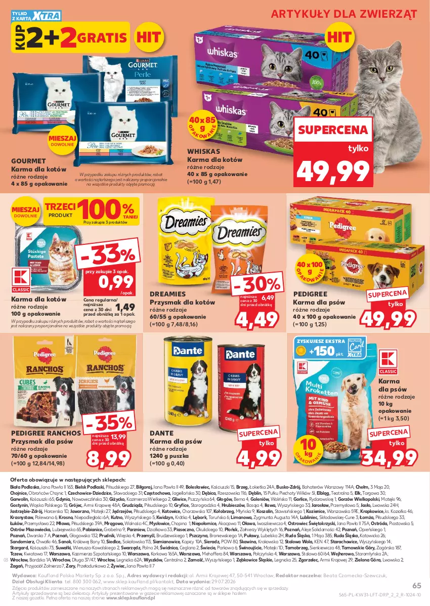Gazetka promocyjna Kaufland - Gazetka tygodnia - ważna 30.07 do 05.08.2026 - strona 65 - produkty: BIC, Dres, Gra, Gry, Kosz, LANA, Pedigree, Piast, Piec, Podlaski, Por, Sok, Szal, Whiskas, Wino