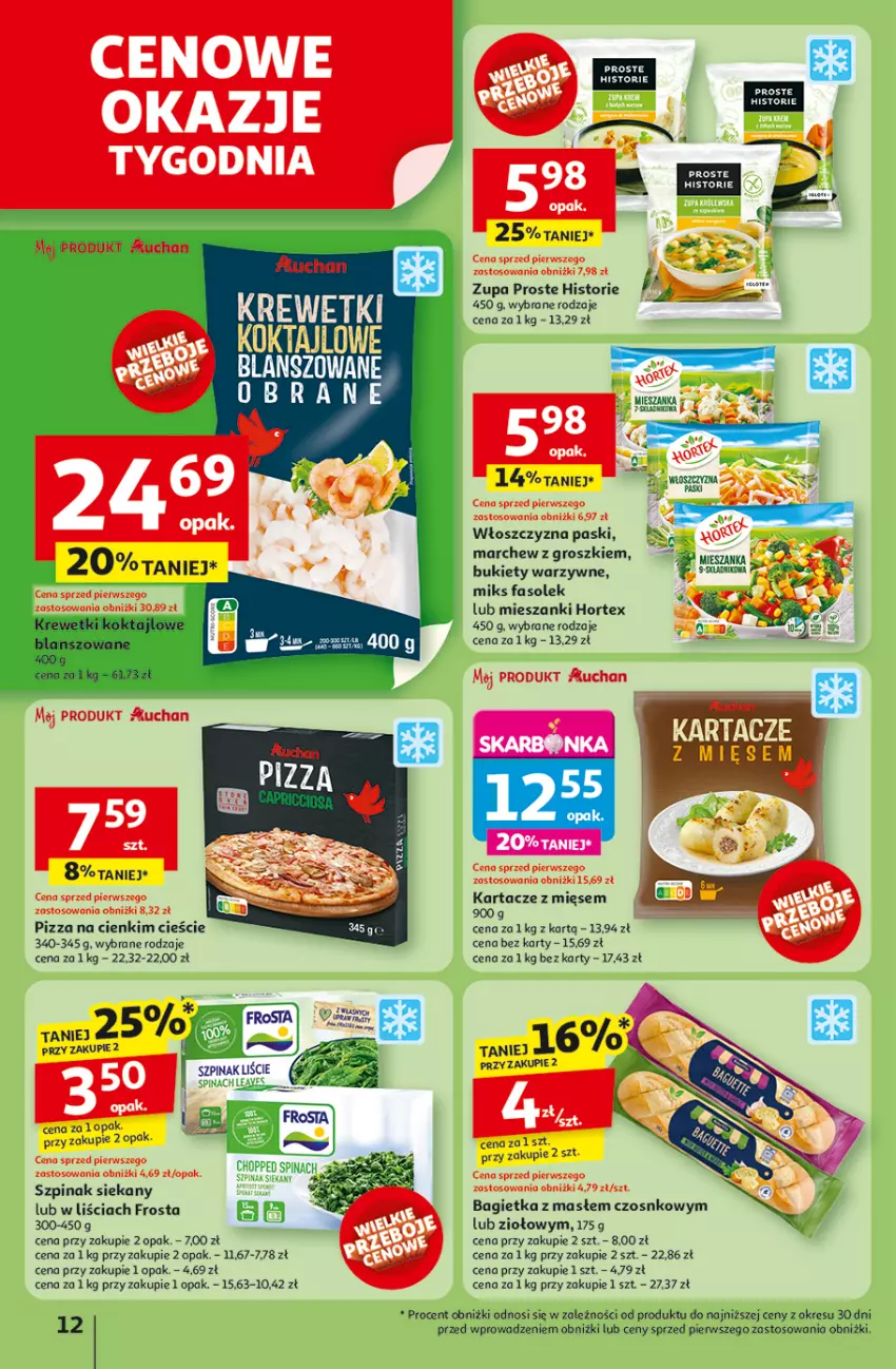 Gazetka promocyjna Auchan - ROZKRĘCAMY LATO Hipermarket - ważna 26.06 do 02.07.2025 - strona 14 - produkty: Bagietka, Bukiet, Fa, Frosta, Hortex, Pizza, Szpinak, Zupa