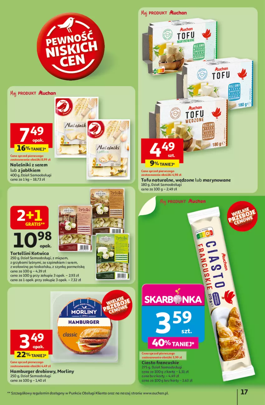 Gazetka promocyjna Auchan - ROZKRĘCAMY LATO Hipermarket - ważna 26.06 do 02.07.2025 - strona 19 - produkty: Burger, Hamburger, Morliny, Naleśniki, Ser, Szpinak, Tofu