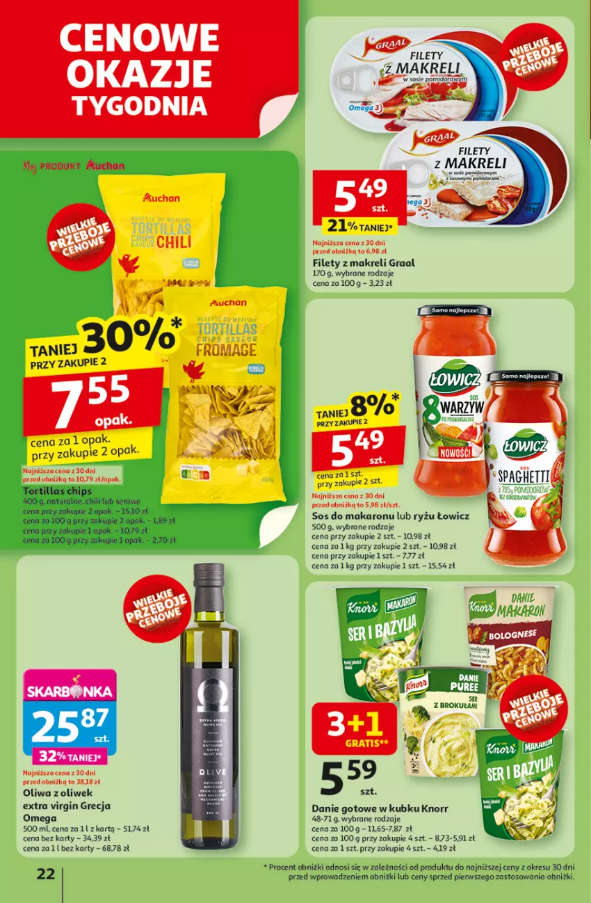 Gazetka promocyjna Auchan - ROZKRĘCAMY LATO Hipermarket - ważna 26.06 do 02.07.2025 - strona 24 - produkty: Danie gotowe, Gin, Gra, Graal, Knorr, Makaron, Oliwa, Oliwa z oliwek, Ryż, Sos, Sos do makaronu