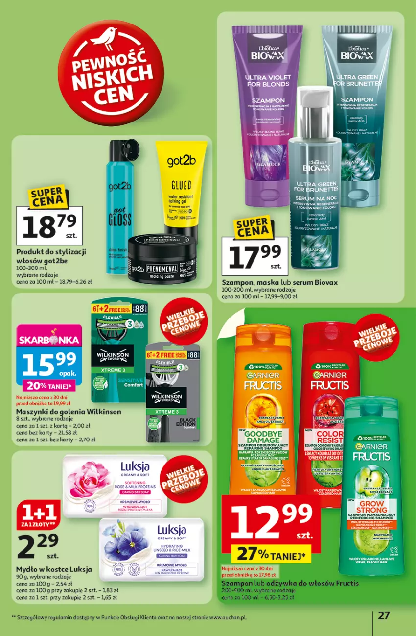 Gazetka promocyjna Auchan - ROZKRĘCAMY LATO Hipermarket - ważna 26.06 do 02.07.2025 - strona 29 - produkty: Biovax, Chia, Fa, Got2b, LG, Luksja, Maska, Mydło, Rama, Rum, Ser, Serum, Szampon