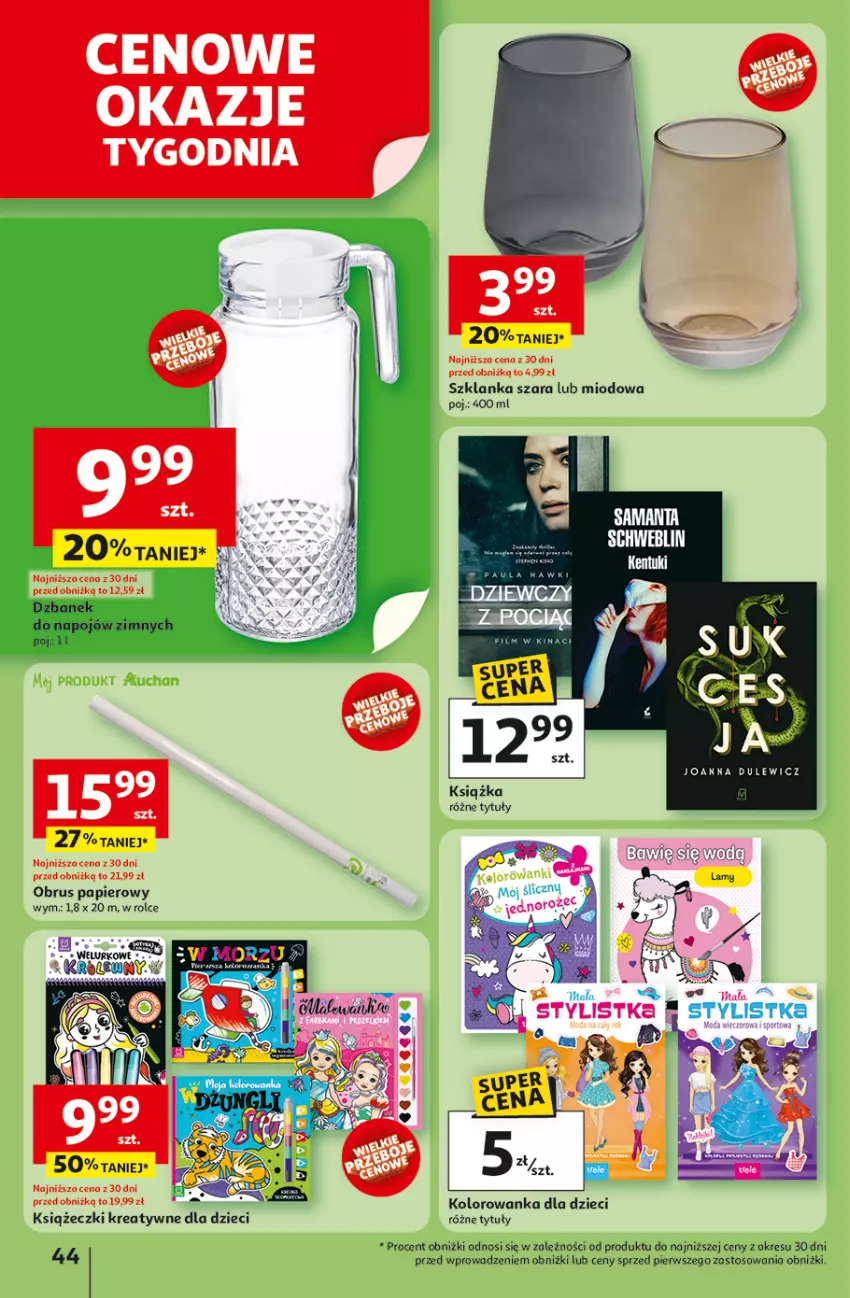 Gazetka promocyjna Auchan - ROZKRĘCAMY LATO Hipermarket - ważna 26.06 do 02.07.2025 - strona 46 - produkty: Dzieci, Fa, Kolorowanka, Książka, Obrus, Papier, Szklanka