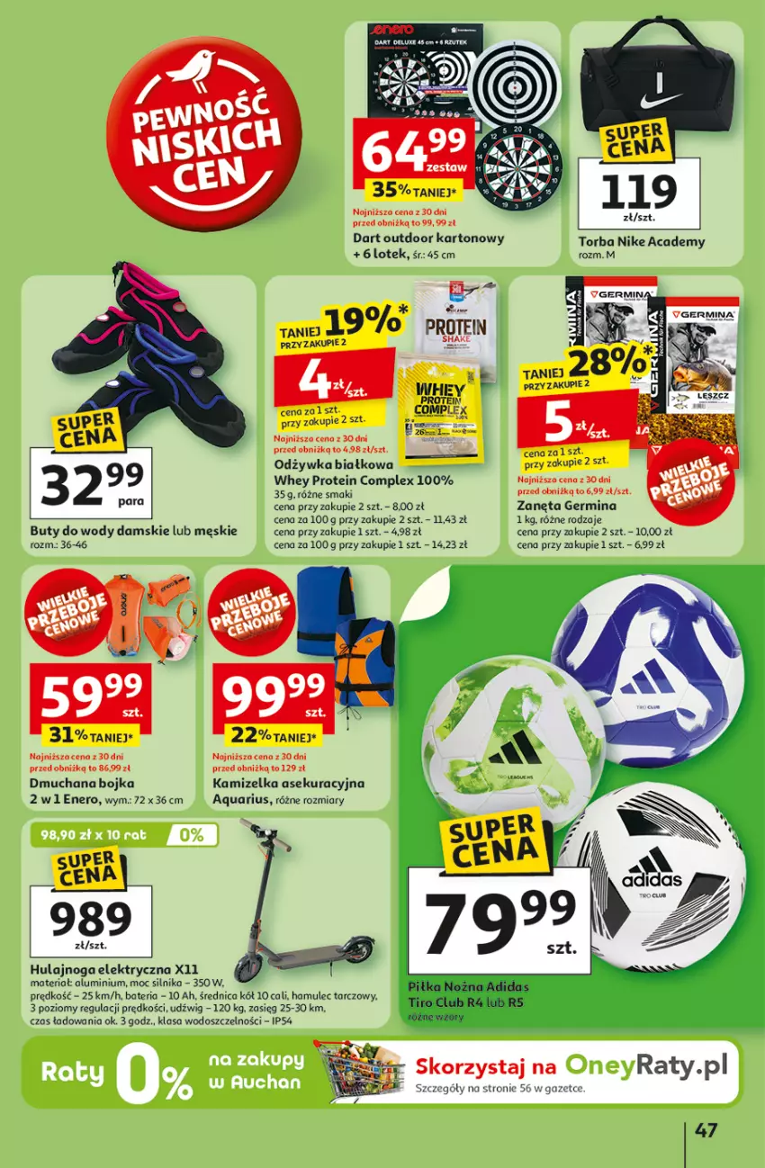 Gazetka promocyjna Auchan - ROZKRĘCAMY LATO Hipermarket - ważna 26.06 do 02.07.2025 - strona 49 - produkty: Bateria, Dźwig, Fa, Hulajnoga, Hulajnoga elektryczna, Kamizelka, Mule, Nike, Odżywka, Torba