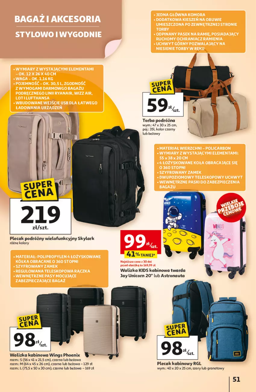 Gazetka promocyjna Auchan - ROZKRĘCAMY LATO Hipermarket - ważna 26.06 do 02.07.2025 - strona 53 - produkty: Gra, Granat, Plecak, Torba, Walizka