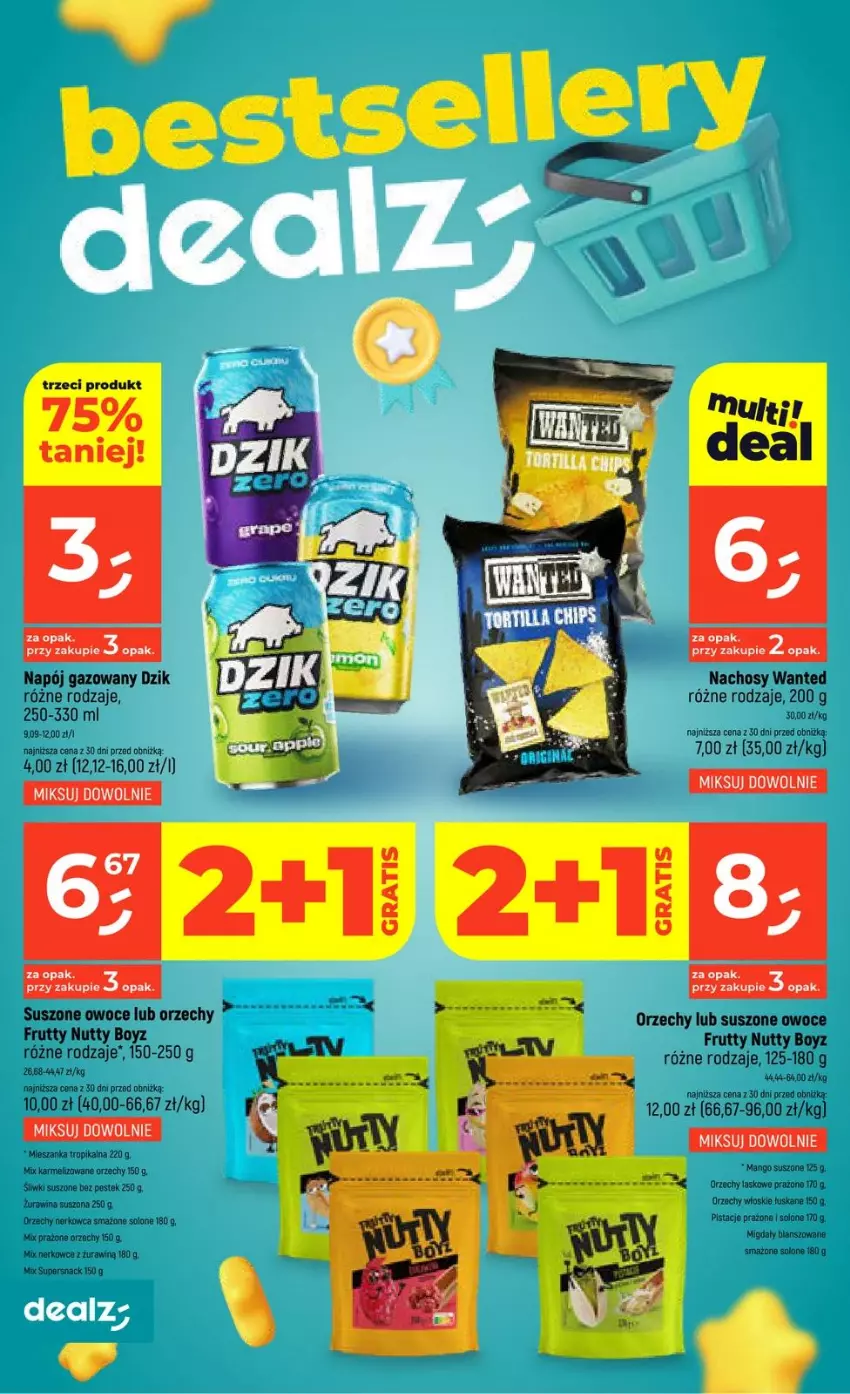 Gazetka promocyjna Dealz - NOWA GAZETKA - ważna 26.02 do 04.03.2026 - strona 16 - produkty: Fa, Mango, Mango suszone, Migdały, Napój, Napój gazowany, Orzechy włoskie, Owoce, Pistacje, Solan, Stek