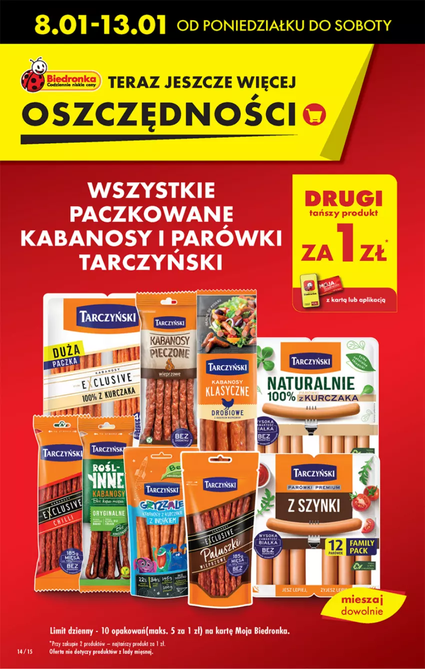 Gazetka promocyjna Biedronka - Od czwartku - ważna 11.01 do 17.01.2024 - strona 14 - produkty: Fa, Kabanos, Parówki, Tera