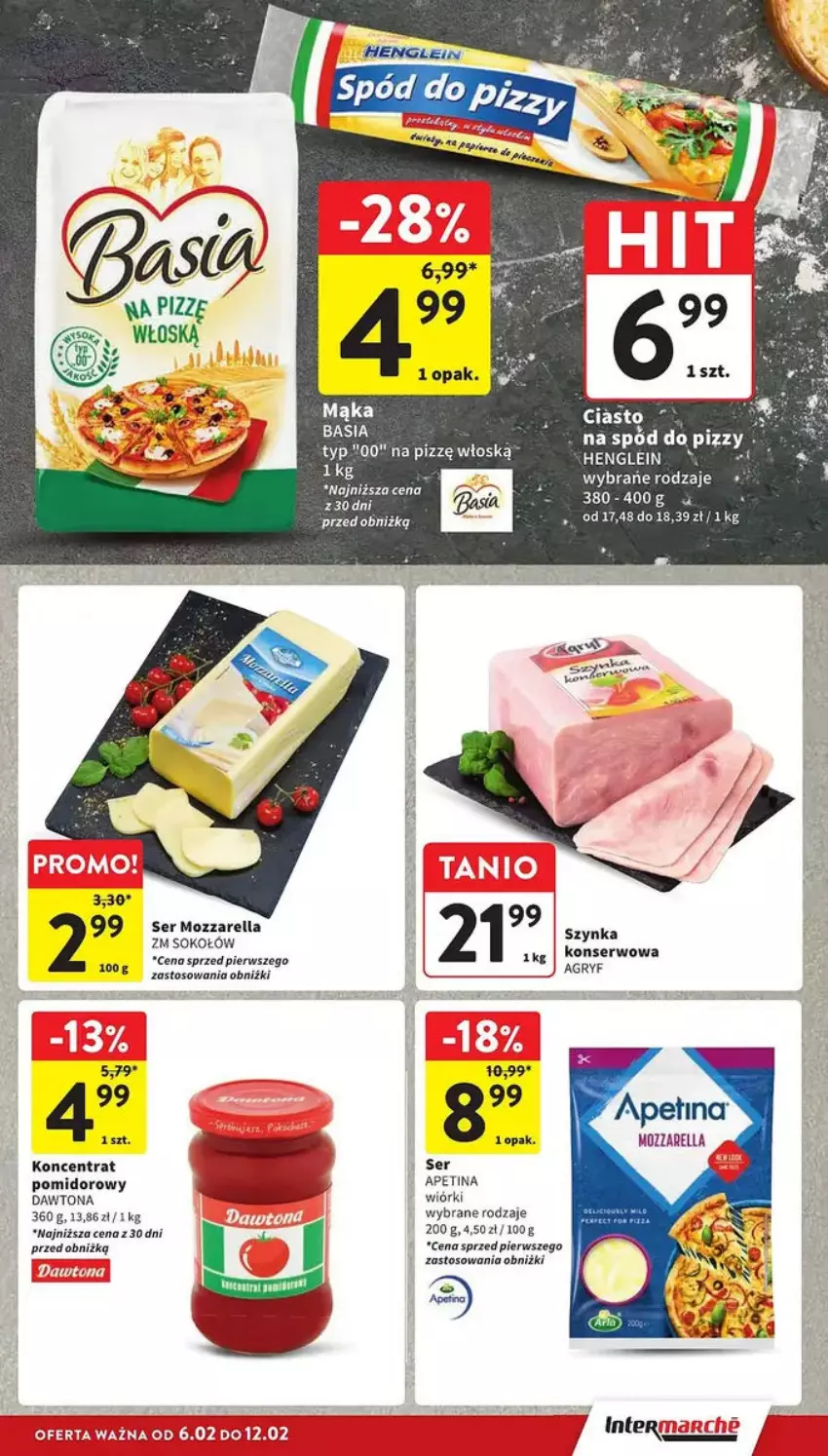 Gazetka promocyjna Intermarche - ważna 06.02 do 12.02.2025 - strona 18 - produkty: Basia, Mąka, Mozzarella, Ser, Sok, Sokołów, Szynka