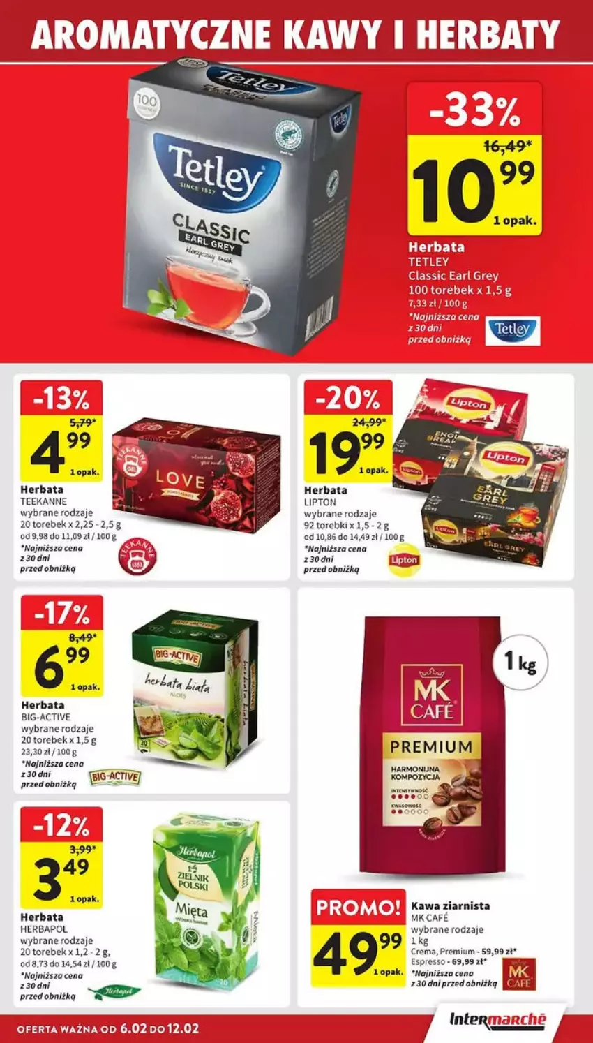 Gazetka promocyjna Intermarche - ważna 06.02 do 12.02.2025 - strona 20 - produkty: Herbapol, Herbata, Kawa, Kawa ziarnista, Lipton