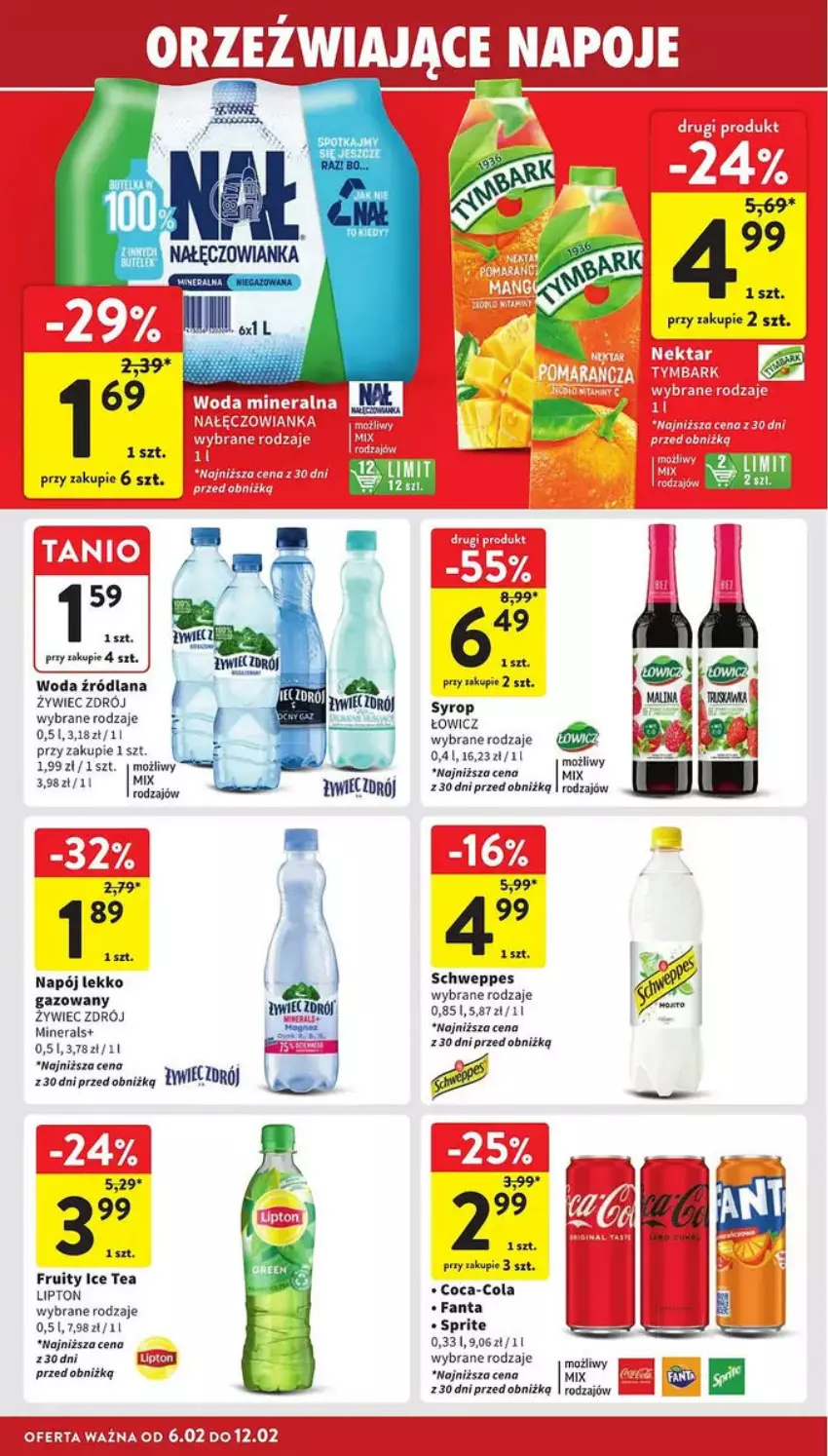 Gazetka promocyjna Intermarche - ważna 06.02 do 12.02.2025 - strona 28 - produkty: Coca-Cola, Fa, Fanta, Ice tea, LANA, Lipton, Napój, Sprite, Woda