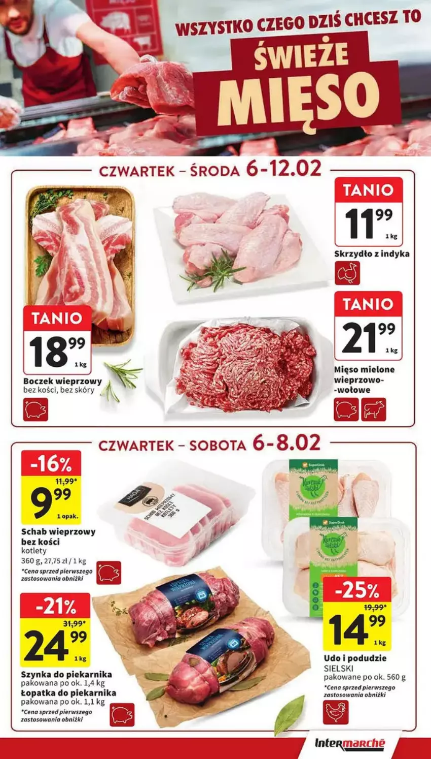 Gazetka promocyjna Intermarche - ważna 06.02 do 12.02.2025 - strona 5 - produkty: Boczek, Boczek wieprzowy, Kotlet, Mięso, Mięso mielone, Piekarnik, Schab wieprzowy