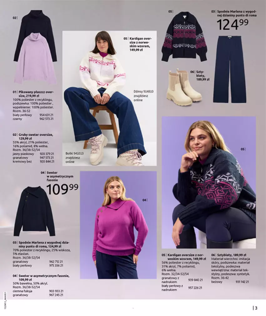 Gazetka promocyjna Bonprix - NA LISTĘ ŻYCZEŃ - ważna 16.12.2025 do 26.01.2026 - strona 5 - produkty: Botki, Fa, Gra, Granat, Kardigan, Płaszcz, Por, Spodnie, Sweter, Sztyblety