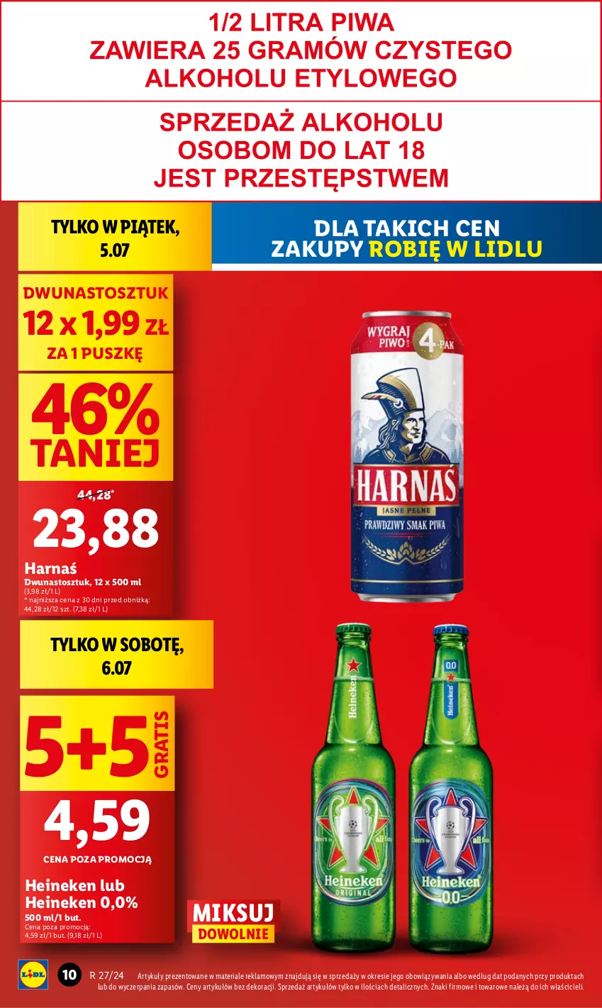 Gazetka promocyjna Lidl - GAZETKA - ważna 04.07 do 06.07.2024 - strona 10 - produkty: Gra, Harnaś, Heineken