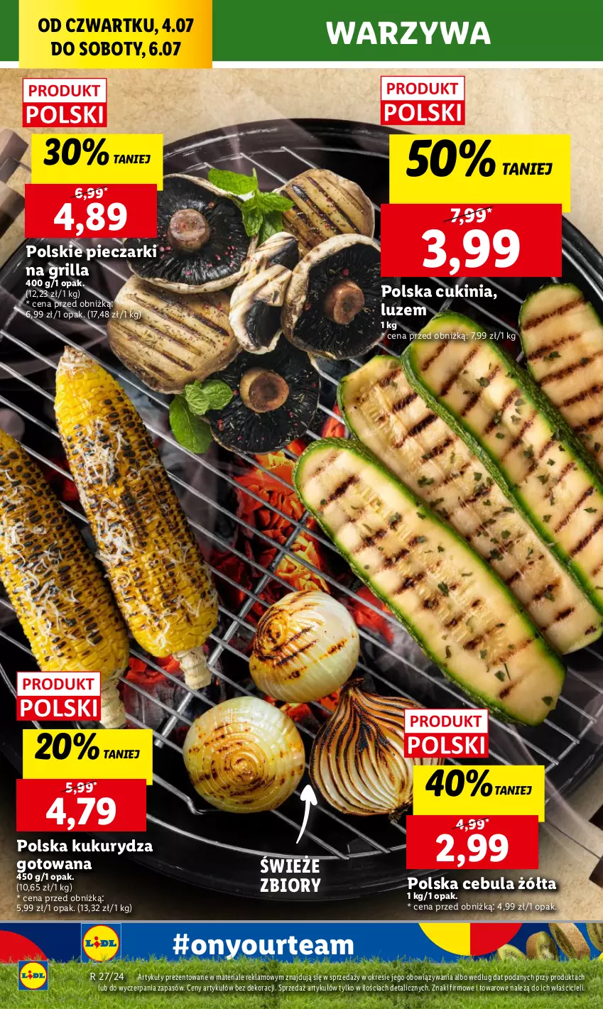 Gazetka promocyjna Lidl - GAZETKA - ważna 04.07 do 06.07.2024 - strona 20 - produkty: Cebula, Grill, Kukurydza, Piec, Warzywa