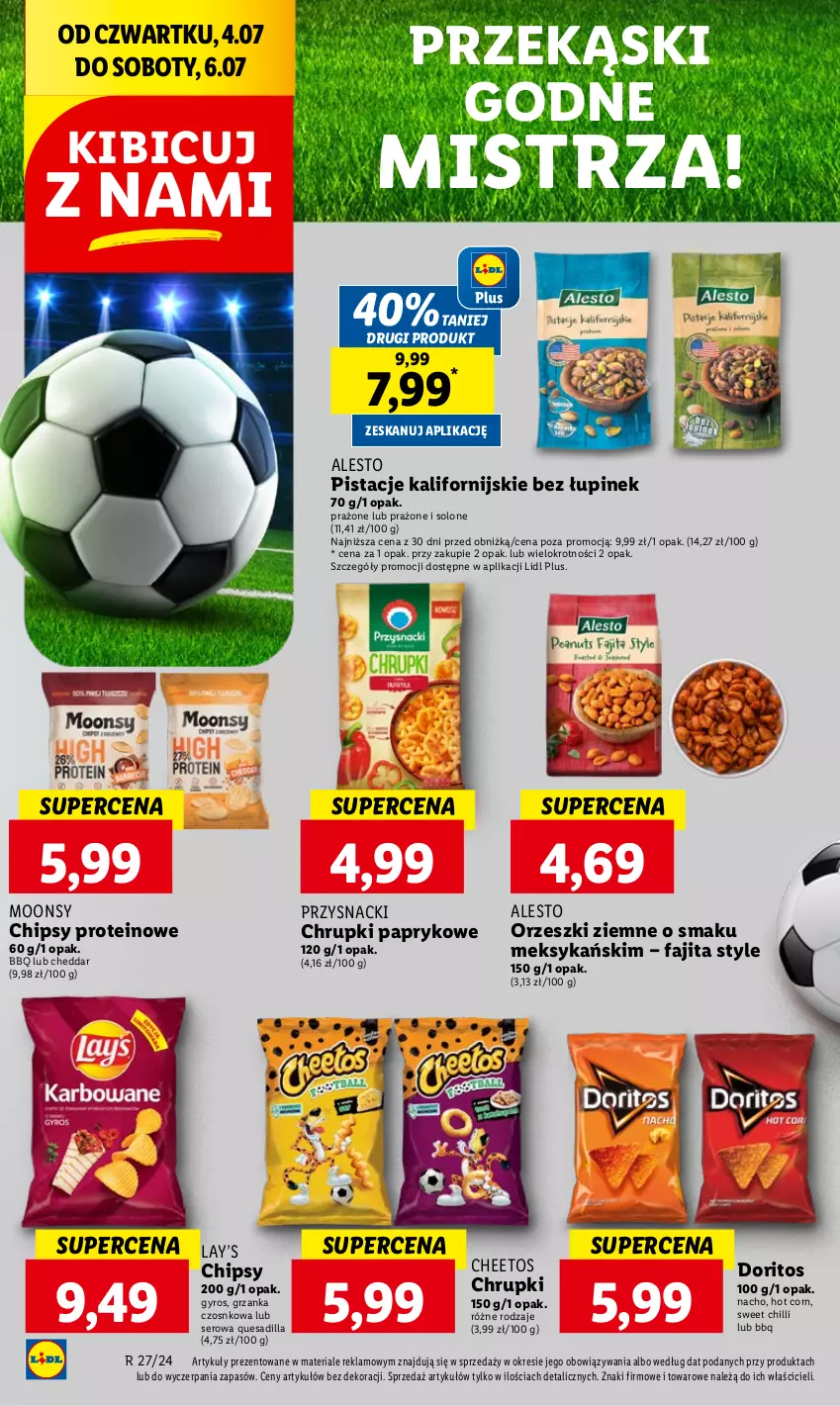 Gazetka promocyjna Lidl - GAZETKA - ważna 04.07 do 06.07.2024 - strona 32 - produkty: BIC, Cheddar, Cheetos, Chipsy, Chrupki, Fa, Gyros, Lay’s, Orzeszki, Orzeszki ziemne, Pistacje, Przysnacki, Ser