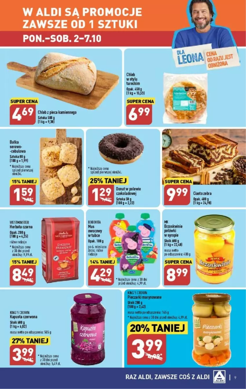 Gazetka promocyjna Aldi - ważna 02.10 do 07.10.2023 - strona 45 - produkty: Bułka, Chleb, Donut, Herbata, Herbata czarna, Mus, Piec, Syrop