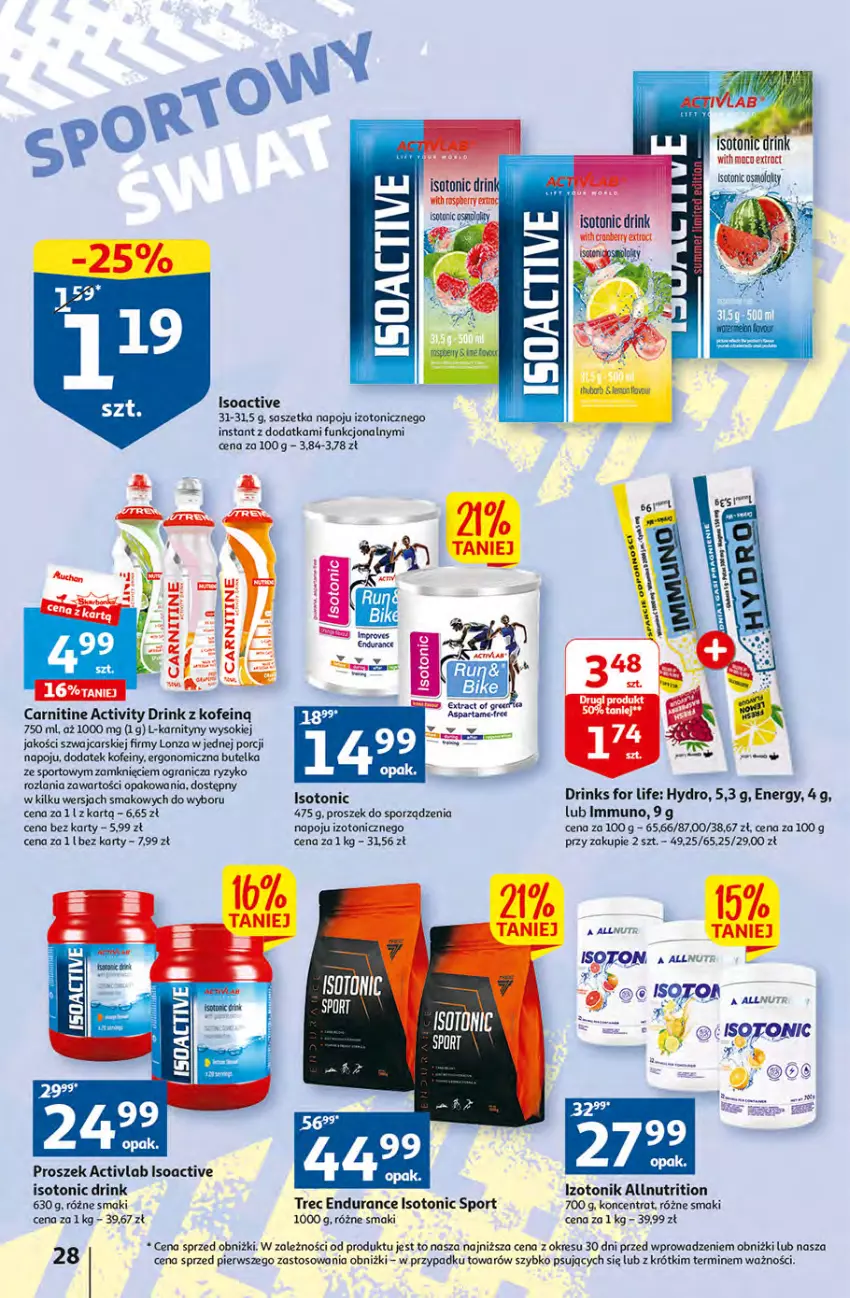 Gazetka promocyjna Auchan - Gazetka Sezon na urlop Hipermarket Auchan - ważna 22.06 do 28.06.2023 - strona 28 - produkty: Cars, Gra, O nas, Por, Sok, Sport, Tonik