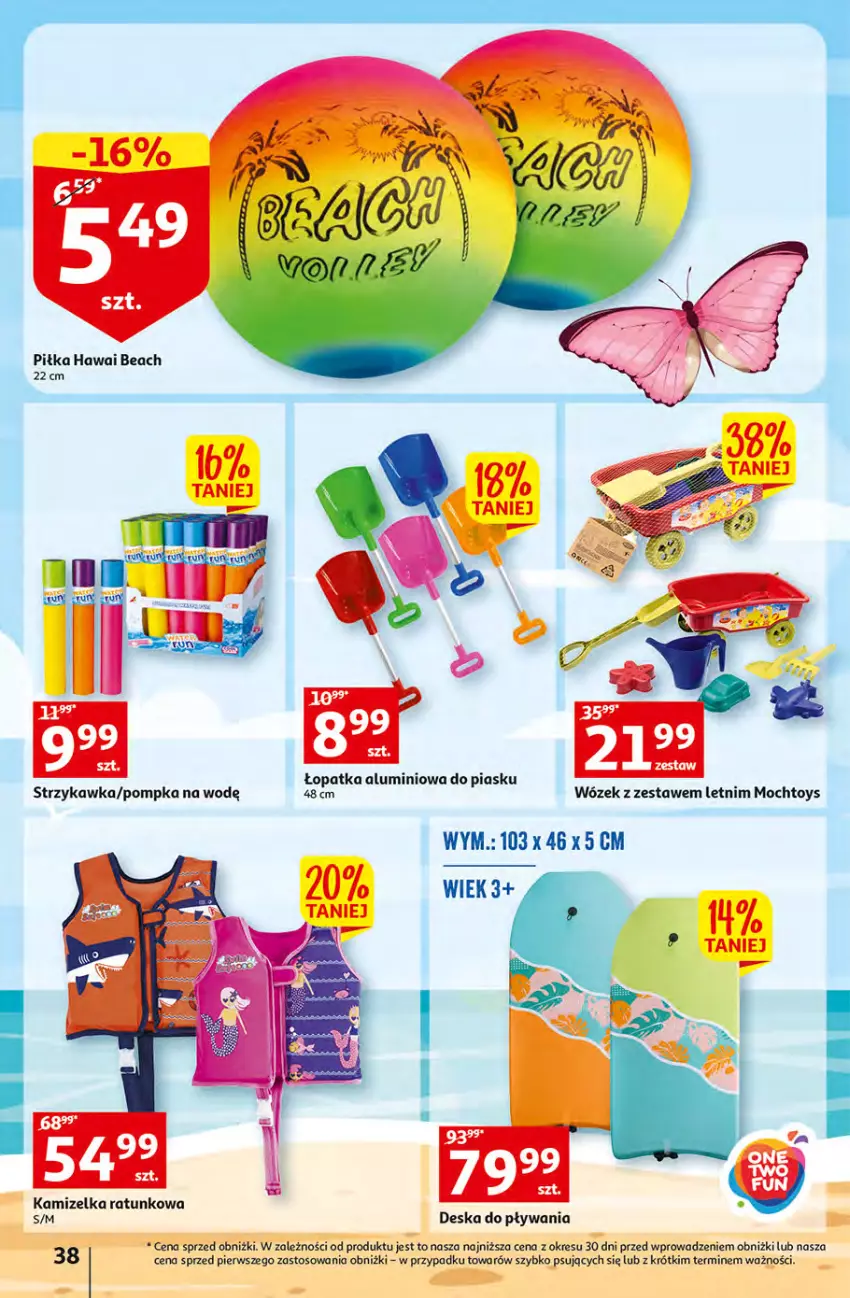 Gazetka promocyjna Auchan - Gazetka Sezon na urlop Hipermarket Auchan - ważna 22.06 do 28.06.2023 - strona 38 - produkty: Kamizelka, O nas, Pompka, Wózek
