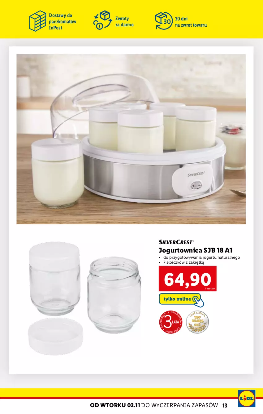 Gazetka promocyjna Lidl - KATALOG SKLEPU ONLINE DOM I KUCHNIA - ważna 02.11 do 28.11.2021 - strona 13 - produkty: Jogurt