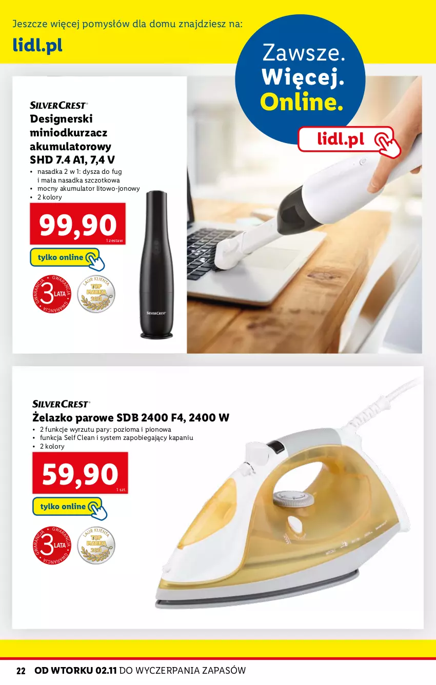 Gazetka promocyjna Lidl - KATALOG SKLEPU ONLINE DOM I KUCHNIA - ważna 02.11 do 28.11.2021 - strona 22 - produkty: Akumulator, Odkurzacz