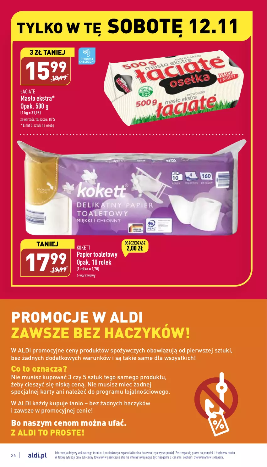 Gazetka promocyjna Aldi - Pełny katalog - ważna 07.11 do 12.11.2022 - strona 26 - produkty: Fa, Gra, Haczyk, Masło, Mus, O nas, Papier, Papier toaletowy