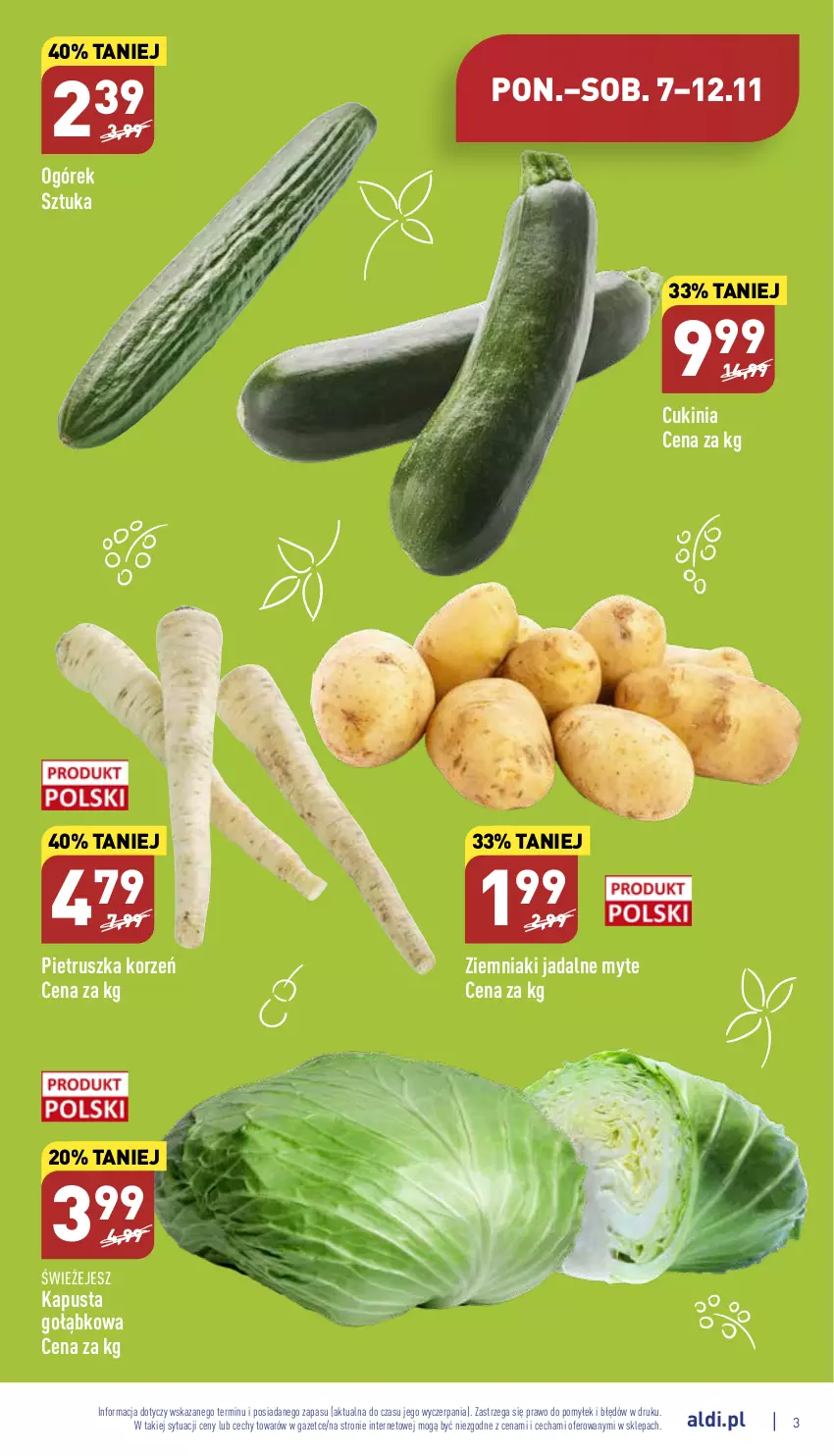 Gazetka promocyjna Aldi - Pełny katalog - ważna 07.11 do 12.11.2022 - strona 3 - produkty: Ogórek, Pietruszka, Ziemniaki