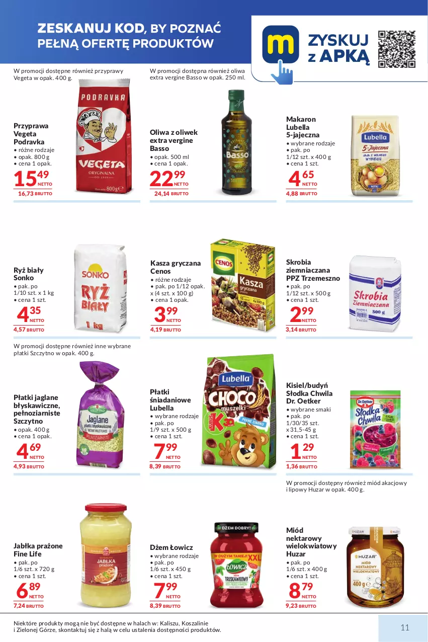 Gazetka promocyjna Makro - Mega oferty dla Twojego Sklepu - ważna 13.10 do 26.10.2026 - strona 11 - produkty: Bell, Bella, Budyń, Cenos, Danio, Dr. Oetker, Dżem, Gin, Gry, Jabłka, Jabłka prażone, Kasza, Kasza gryczana, Kisiel, Kosz, Lubella, Makaron, Miód, Nektar, Oliwa, Oliwa z oliwek, Podravka, Przyprawy, Ryż, Ryż biały, Skrobia ziemniaczana, Słodka Chwila, Sonko, Szal, Vegeta